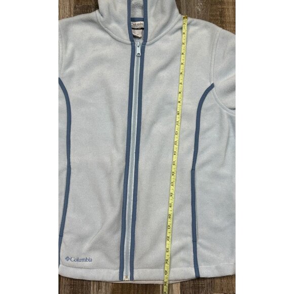 Columbia Womens Light Blue Fleece Hooded Long Sleeve Jacket Full Zip Size Large - Picture 13 of 16
